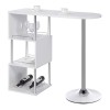 WOLTU BT22sz Table de Bar bistrot Table Haute de Cuisine comptoir de Bar en MDF et métal avec 3 tablettes et Porte-Bouteilles