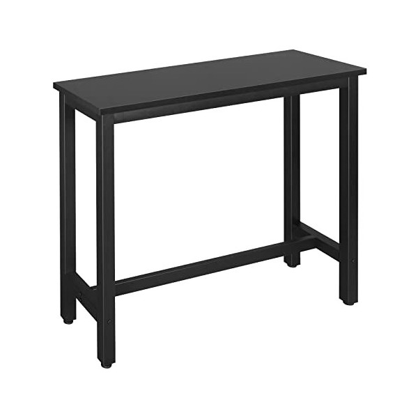 WOLTU BT30hei Table de Bar Table de Bistrot Table à Manger Structure en métal et Plateau en MDF,140x40x100cm Chêne Clair