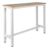 WOLTU BT30hei Table de Bar Table de Bistrot Table à Manger Structure en métal et Plateau en MDF,140x40x100cm Chêne Clair