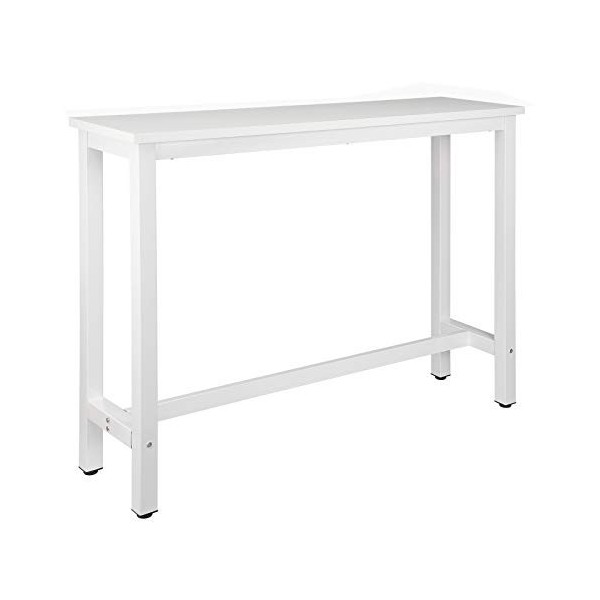 WOLTU BT30hei Table de Bar Table de Bistrot Table à Manger Structure en métal et Plateau en MDF,140x40x100cm Chêne Clair
