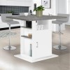 IDMarket - Ilot Central UGO 110 cm Plateau Effet béton et Blanc avec rangements