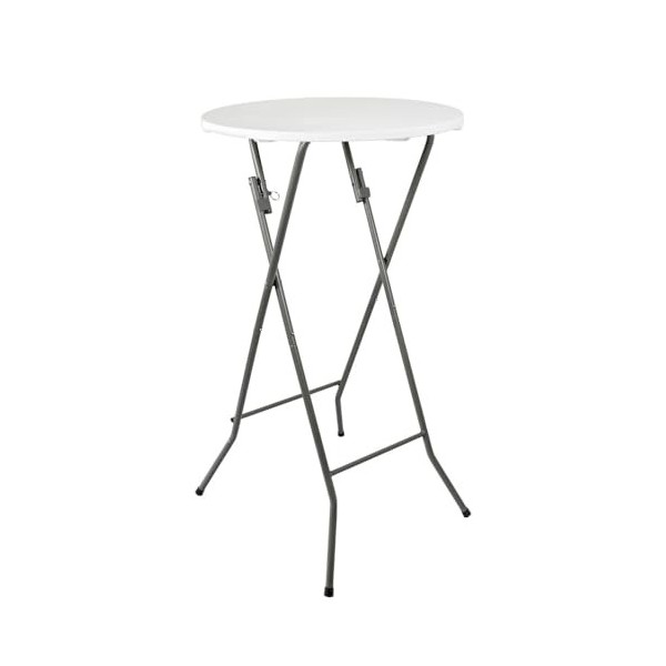 Oxeo Table Mange Debout Pliable diamètre 60cm Hauteur 110cm - Table Haute Pliante de Bar - Plateau résine Structure Acier laq