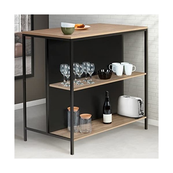 IDMarket - Table de Bar îlot Detroit Design Industriel