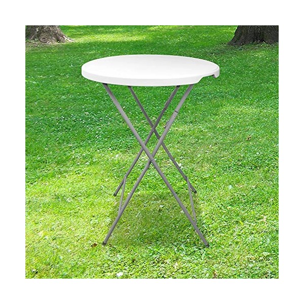 SKYLANTERN Lot de 2 Tables Hautes Mange Debout Pliante Plateau 80 cm - Hauteur 1,10M - Table Pliante Grande Capacité idéal po