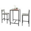 SoBuy OGT27-HG Ensemble Table de Bar + 2 Chaises de Bar Table Mange-Debout Table Haute Cuisine Set de Table + 2 Tabourets de 