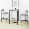 SoBuy OGT27-HG Ensemble Table de Bar + 2 Chaises de Bar Table Mange-Debout Table Haute Cuisine Set de Table + 2 Tabourets de 