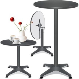 KESSER® - 2in1 Table Haute Table de bistrot avec Housse en Aluminium INOX | réglable en Hauteur | Table de fête Table | in & 