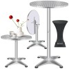 KESSER® - 2in1 Table Haute Table de bistrot avec Housse en Aluminium INOX | réglable en Hauteur | Table de fête Table | in & 