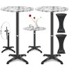 KESSER® - 2in1 Table Haute Table de bistrot avec Housse en Aluminium INOX | réglable en Hauteur | Table de fête Table | in & 
