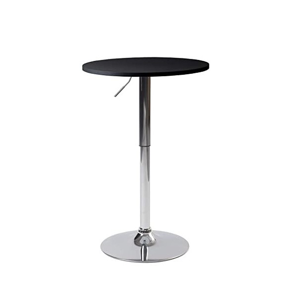 KAYELLES Table de Bar - Mange Debout Design Hauteur réglable - Ronde 60cm SETI Blanc intégral 