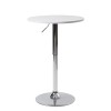 KAYELLES Table de Bar - Mange Debout Design Hauteur réglable - Ronde 60cm SETI Blanc intégral 
