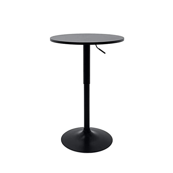 KAYELLES Table de Bar - Mange Debout Design Hauteur réglable - Ronde 60cm SETI Blanc intégral 