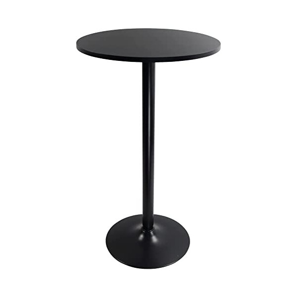 KKTONER Table de Bar Ronde Table de bistrot Table de Bar Table dappoint Noir