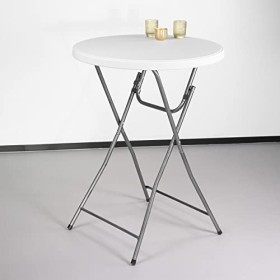 Lizzely Garden & Living Table Haute Mange Debout Blanc 80cm