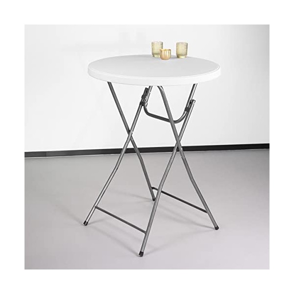 Lizzely Garden & Living Table Haute Mange Debout Blanc 80cm