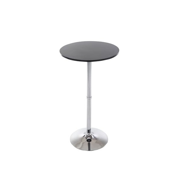 CLP Table De Bar Ronde en Bois I Table De Gastronomie avec Pied en Aluminium Et Plateau en Bois I Table Mange Debout Ø 60 cm 