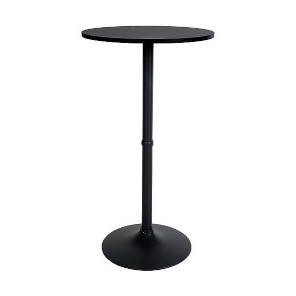 CLP Table De Bar Ronde en Bois I Table De Gastronomie avec Pied en Aluminium Et Plateau en Bois I Table Mange Debout Ø 60 cm 
