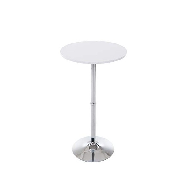CLP Table De Bar Ronde en Bois I Table De Gastronomie avec Pied en Aluminium Et Plateau en Bois I Table Mange Debout Ø 60 cm 
