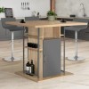 IDMarket - Ilot Central UGO 110 cm Bois Gris et Imitation hêtre avec rangements Design Industriel