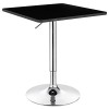 WOLTU BT03sz Table de Bar en MDF avec Pied,Table carrée Hauteur réglable,Noir