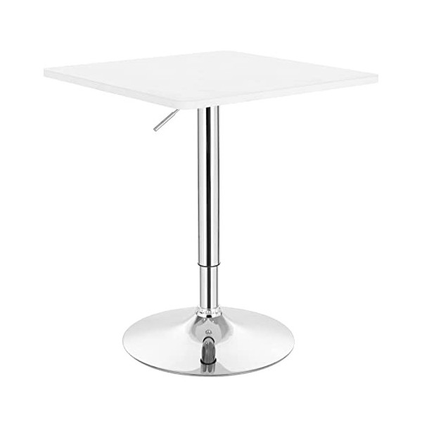 WOLTU BT03sz Table de Bar en MDF avec Pied,Table carrée Hauteur réglable,Noir