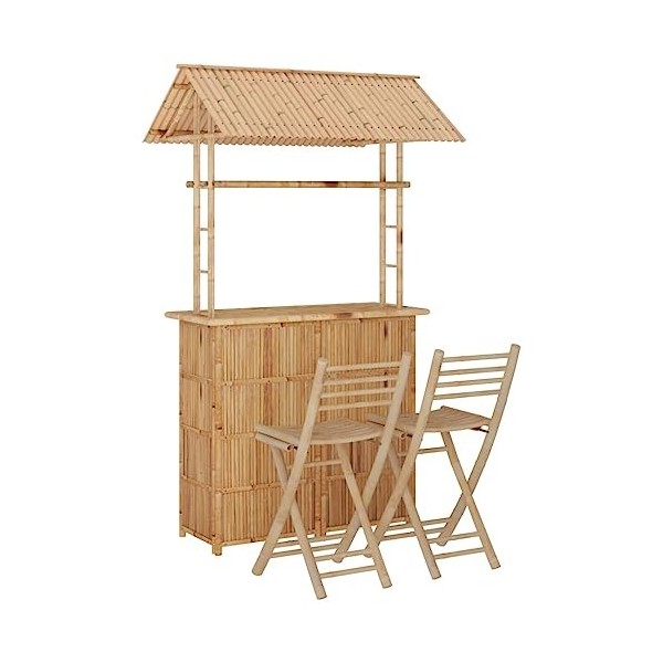vidaXL Mobilier de Bar 3 pcs Bambou