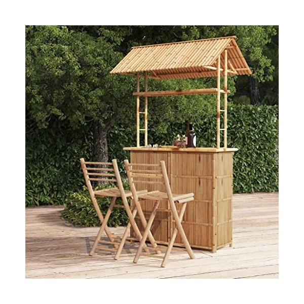 vidaXL Mobilier de Bar 3 pcs Bambou