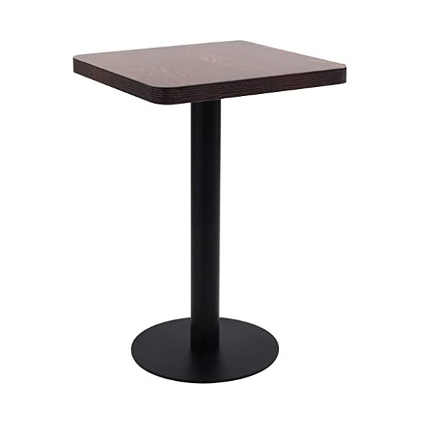 vidaXL Table de Bistro Table de Café Table de Bar Table de Salle à Manger Dîner Repas Restaurant Maison Intérieur Marron Fonc