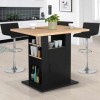 IDMarket - Ilot Central UGO 110 cm Bois Noir et Imitation hêtre avec rangements