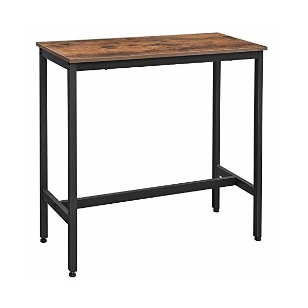 VASAGLE Bar, Haute Fine, Cuisine, Table de Salle à Manger, avec Cadre en Métal, 40 x 140 x 90 cm, Montage Facile, Style Indus