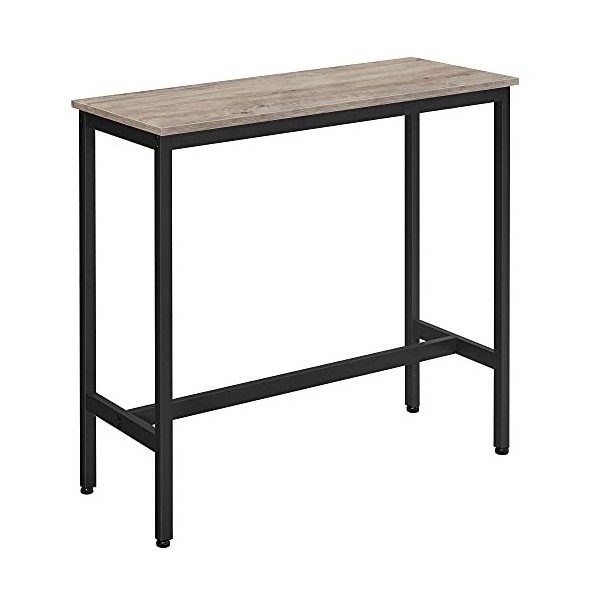 VASAGLE Bar, Haute Fine, Cuisine, Table de Salle à Manger, avec Cadre en Métal, 40 x 140 x 90 cm, Montage Facile, Style Indus