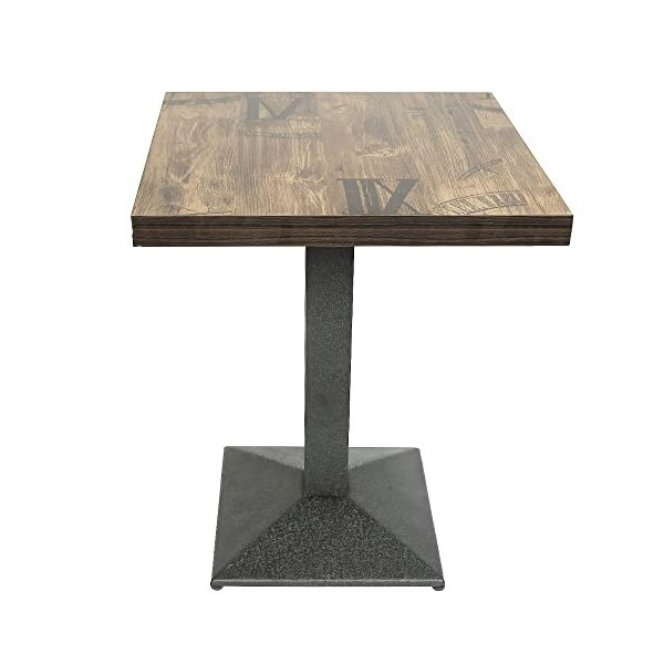 MAYMA Table de Bar Haute en Bois et Métal,60 * 60 * 110cm,Table Haute Cuisine Carrée,Table de Bistrot Tendance au Design Indu