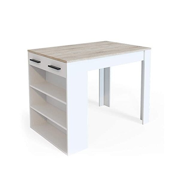 Vicco Table de Bar Repose, Anthracite/Blanc, 67 x 100 cm