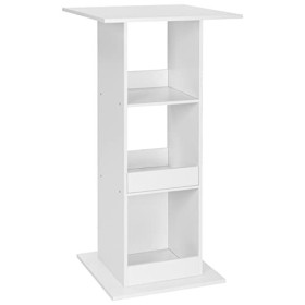 WOLTU Table de Bar Carrée, Table Bar avec 3 Étagères, Petite Table de Cuisine, Meuble d’Appoint pour Salle à Manger, Cuisine,