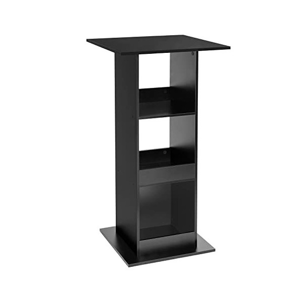 WOLTU Table de Bar Carrée, Table Bar avec 3 Étagères, Petite Table de Cuisine, Meuble d’Appoint pour Salle à Manger, Cuisine,