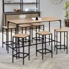 IDMarket - Ensemble Table Haute de Bar Detroit 150 cm et 6 tabourets Design Industriel