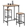 IDMarket - Ensemble Table Haute de Bar Detroit 80 cm et 2 tabourets Design Industriel