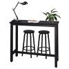 WOLTU 1 X Table de Bar Table à Manger + 2 X tabourets de Bar en métal et MDF,120x40x100cm Chêne Clair BT17hei+BH237hei-2