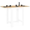IDMarket - Table Haute de Bar Extensible Dona 2 à 4 Personnes Blanche Plateau façon hêtre 65-130 cm