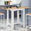 IDMarket - Table Haute de Bar Extensible Dona 2 à 4 Personnes Blanche Plateau façon hêtre 65-130 cm