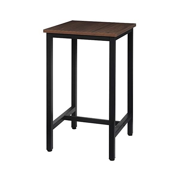 WOLTU 1 Table de Bar Table de Cuisine en aggloméré et métal,Table de bistrot Table Haute 60x60x102cm,Chêne Clair BT34hei