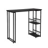 WOLTU BT25hei Table de Bar Table de Bistrot Table de comptoir avec 2 tablettes, Structure en métal Plateau en MDF,120x50x105c