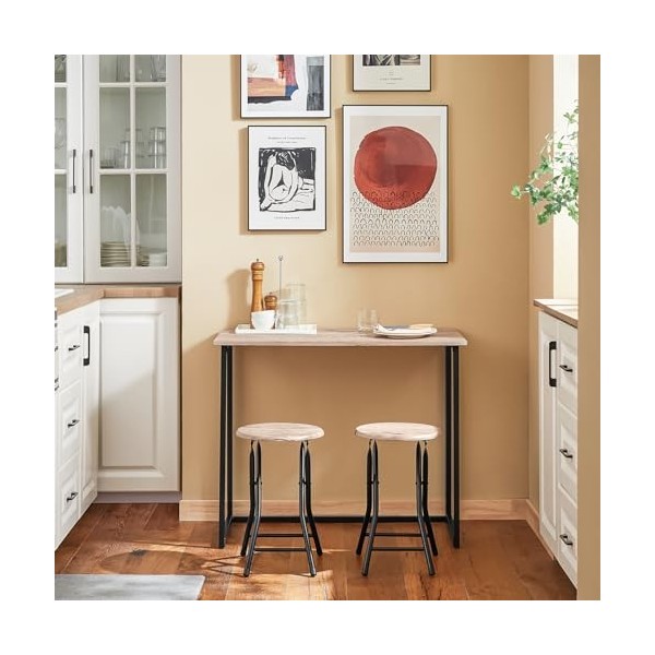 SoBuy® OGT18-N Set de 1 Table + 2 Chaises Table à Manger Table de Cuisine Ensemble Table de Balcon + 2 tabourets avec Repose-