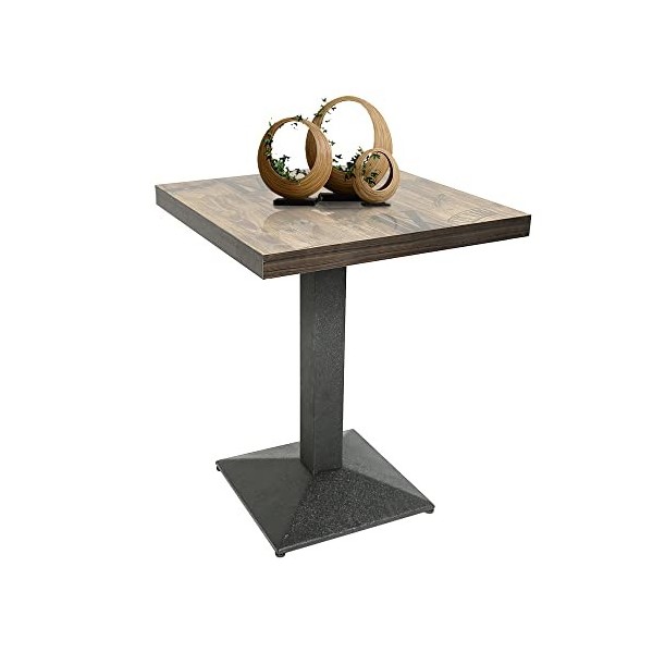 MAYMA Table de Bar, Table à Manger, Table carrée Industriel Rétro, 60 * 60 * 75cm, Table de Cuisine Planche de Bois + Pieds e