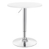 WOLTU BT02ws Table de Bar en MDF avec Pied,Table Ronde Hauteur réglable,Blanc
