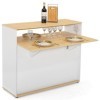 IDMarket - Meuble de Bar Extensible en Table à Manger 2 Personnes VITO Blanc et Plateau Bois