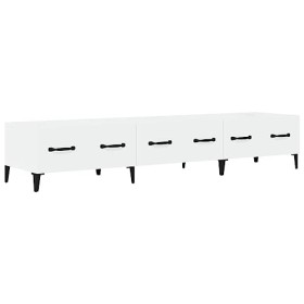Meuble TV Blanc Brillant 150x34,5x30 cm Bois dingénierie - Banc TV, Meuble TV Suspendu, Convient pour Salon ou Chambre