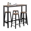 SoBuy OGT22-SCH Set de Table + 4 Tabourets Ensemble Table de Bar Bistrot + 4 Tabourets de Bar avec Repose-Pieds Table Mange-D