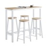 SoBuy OGT22-SCH Set de Table + 4 Tabourets Ensemble Table de Bar Bistrot + 4 Tabourets de Bar avec Repose-Pieds Table Mange-D