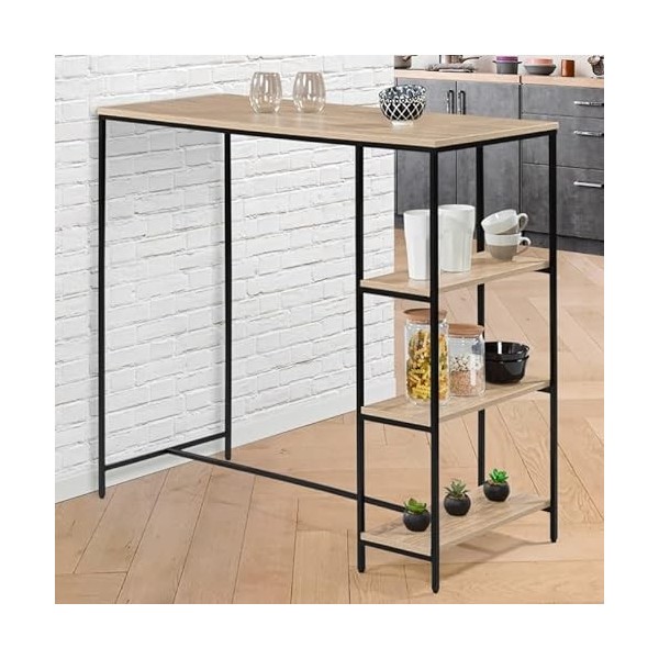 IDMarket - Table de Bar Detroit 2 à 4 Personnes Design Industriel